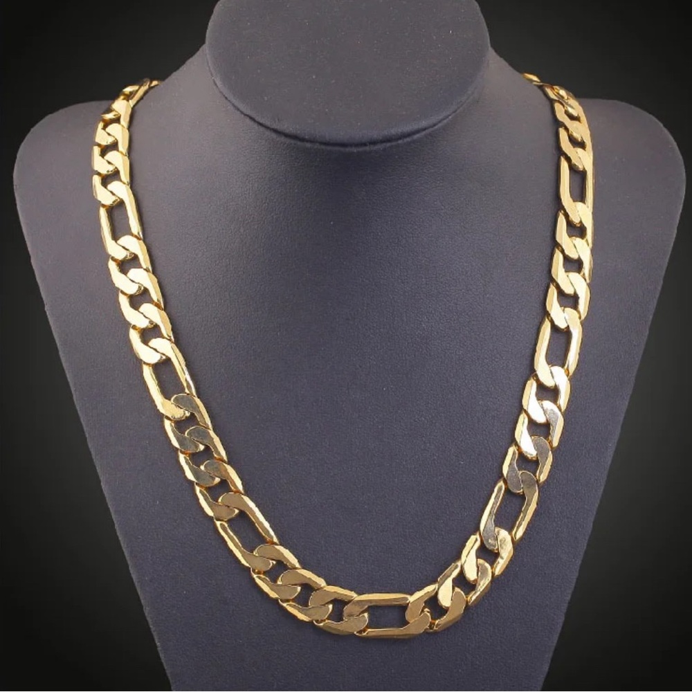 Mens Women 10MM 14k 18K Gold Plated Filled Figaro Chain No Rust, no Allergies